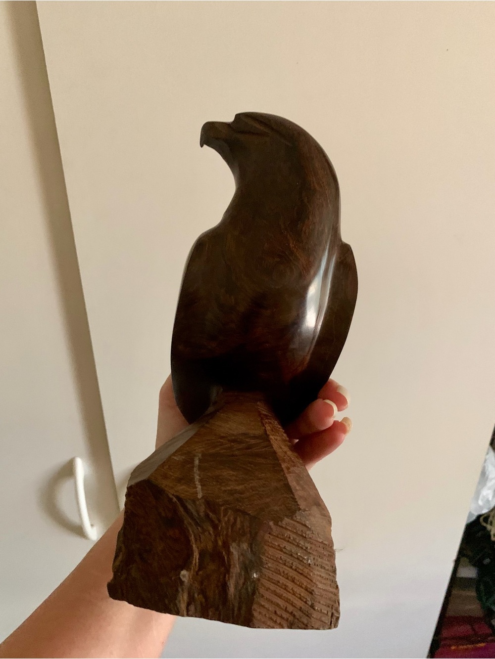 vintage, hand-carved desert ironwood eagle sculpture